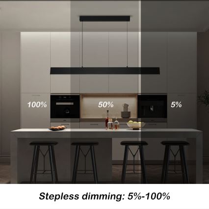Brilagi - Himmennettävä LED-kattokruunu johdossa SLIMLINE LED/40W/230V 3000-6000K musta + kauko-ohjaus