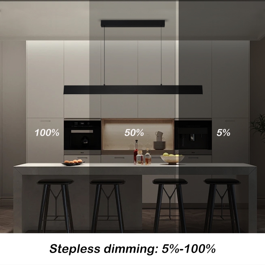Brilagi - Himmennettävä LED-kattokruunu johdossa SLIMLINE LED/40W/230V 3000-6000K musta + kauko-ohjaus