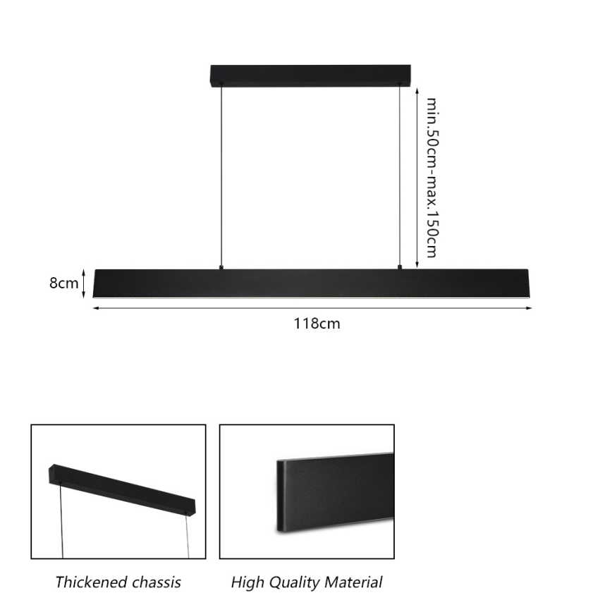 Brilagi - Himmennettävä LED-kattokruunu johdossa SLIMLINE LED/40W/230V 3000-6000K musta + kauko-ohjaus