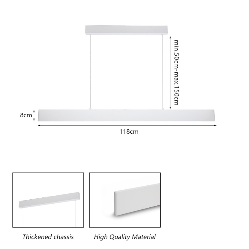 Brilagi - Himmennettävä LED-kattokruunu johdossa SLIMLINE LED/40W/230V 3000-6000K valkoinen + kauko-ohjaus