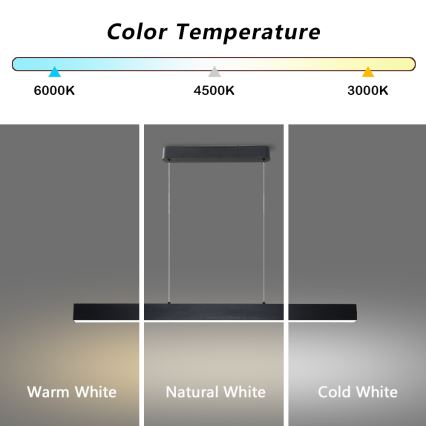 Brilagi - Himmennettävä LED-kattokruunu johdossa SLEEKLINE SMART LED/40W/230V 3000-6000K Wi-Fi Tuya musta + kauko-ohjaus