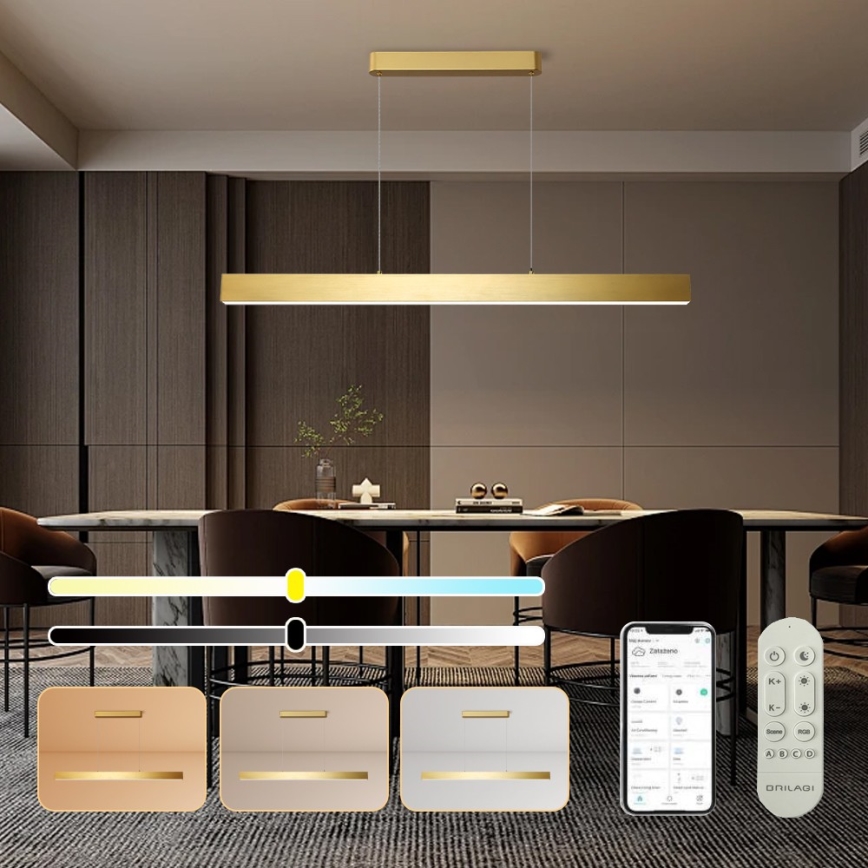 Brilagi - Himmennettävä LED-kattokruunu johdossa SLEEKLINE SMART LED/40W/230V 3000-6000K Wi-Fi Tuya kulta + kauko-ohjaus