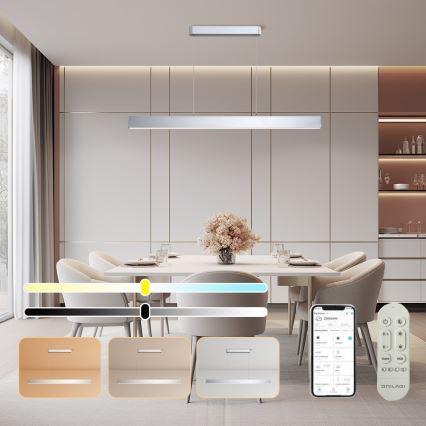 Brilagi - Himmennettävä LED-kattokruunu johdossa SLEEKLINE SMART LED/40W/230V 3000-6000K Wi-Fi Tuya hopea + kauko-ohjaus