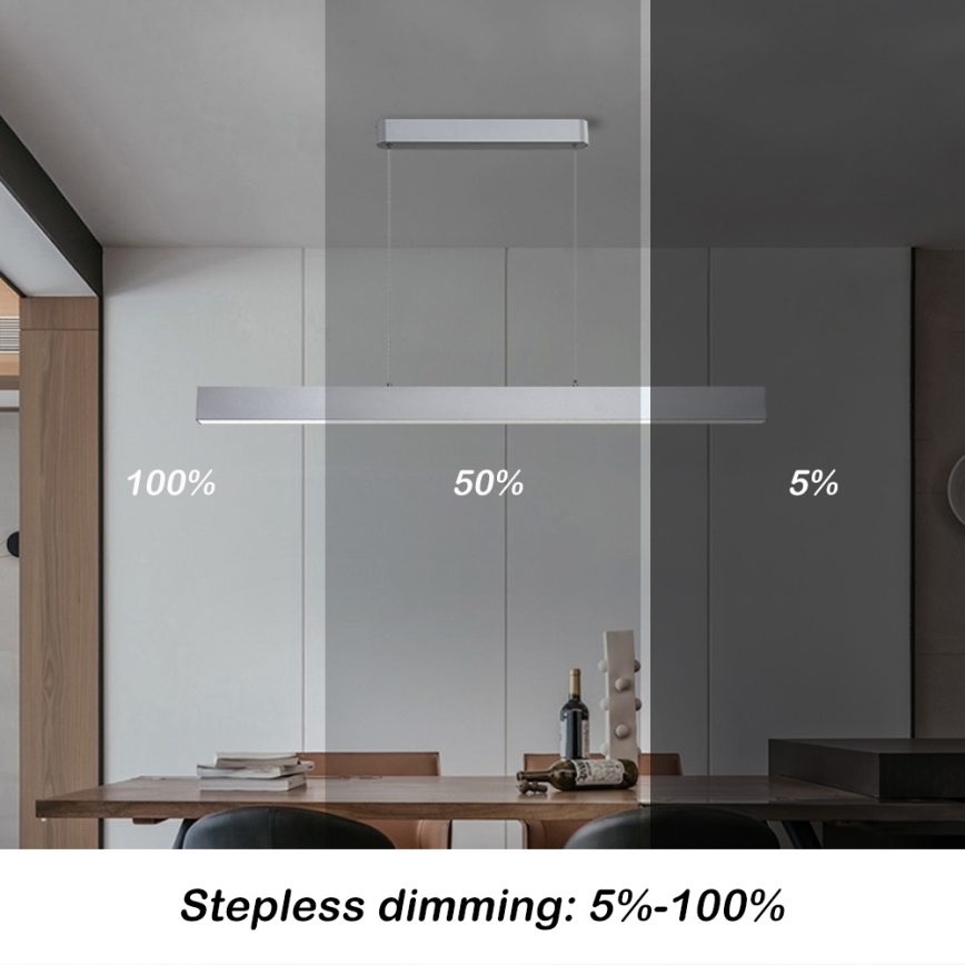 Brilagi - Himmennettävä LED-kattokruunu johdossa SLEEKLINE SMART LED/40W/230V 3000-6000K Wi-Fi Tuya hopea + kauko-ohjaus