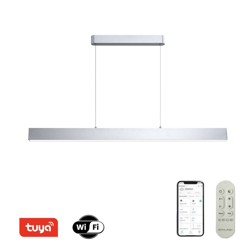 Brilagi - Himmennettävä LED-kattokruunu johdossa SLEEKLINE SMART LED/40W/230V 3000-6000K Wi-Fi Tuya hopea + kauko-ohjaus