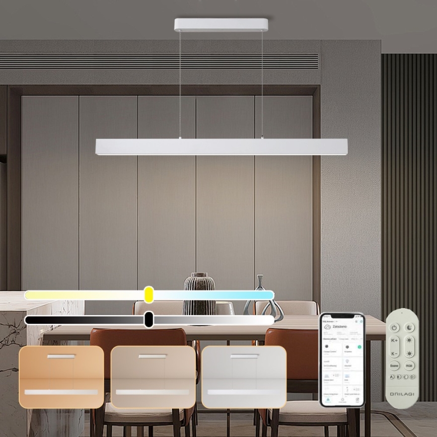 Brilagi - Himmennettävä LED-kattokruunu johdossa SLEEKLINE SMART LED/40W/230V 3000-6000K Wi-Fi Tuya valkoinen + kauko-ohjaus