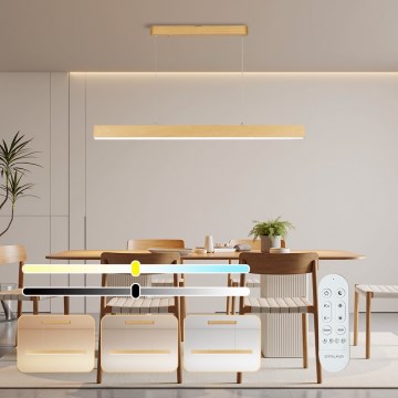 Brilagi - himmennettävä LED-kattokruunu SLEEKLINE SMART LED/40W/230V Wi‑Fi Tuya tammi-dekori + kauko-ohjain