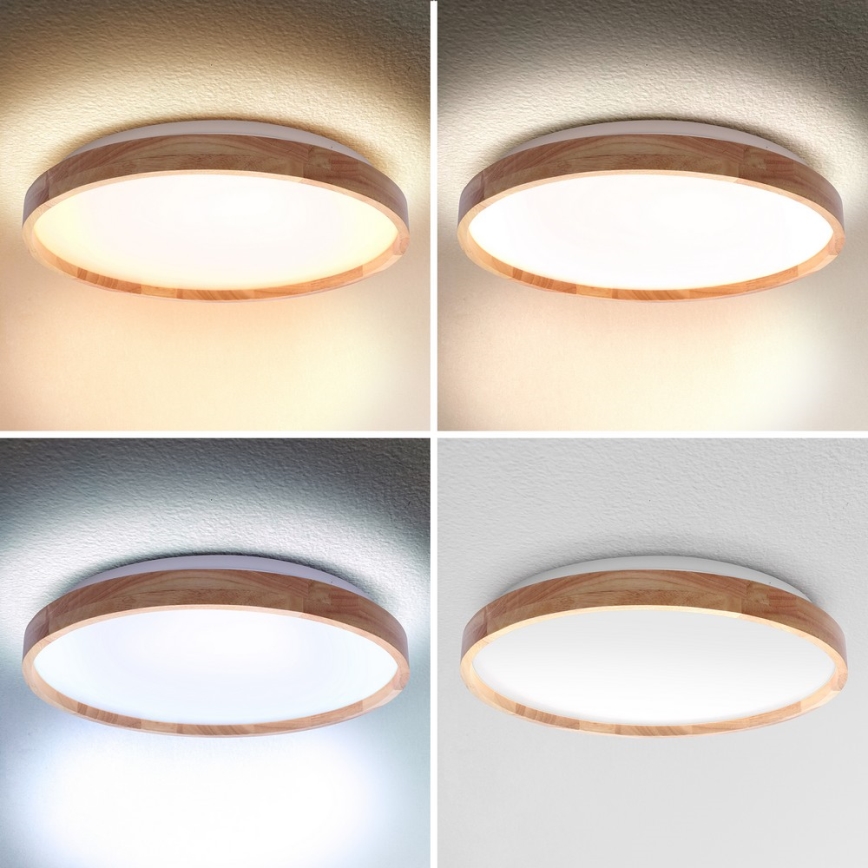 Brilagi - Himmennettävä LED-kattovalaisin ALSON LED/48W/230V 3000-6500K tammi halkaisija 39,5 cm + kauko-ohjaus
