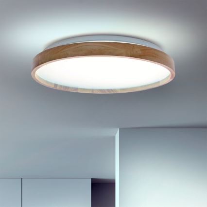 Brilagi - Himmennettävä LED-kattovalaisin ALSON LED/48W/230V 3000-6500K tammi halkaisija 39,5 cm + kauko-ohjaus