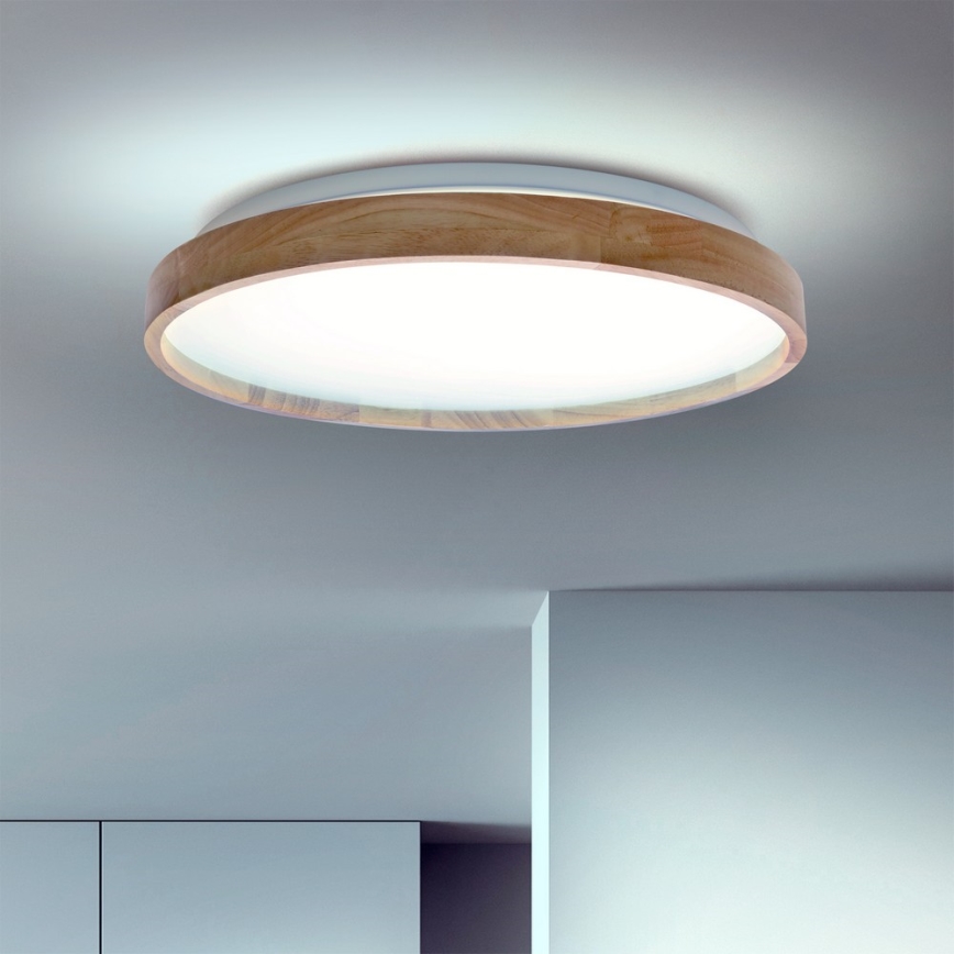 Brilagi - Himmennettävä LED-kattovalaisin ALSON LED/48W/230V 3000-6500K tammi halkaisija 39,5 cm + kauko-ohjaus