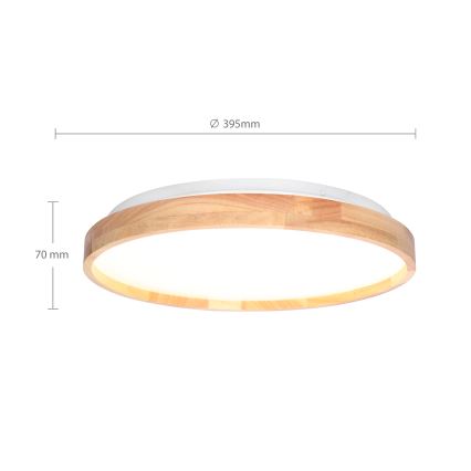 Brilagi - Himmennettävä LED-kattovalaisin ALSON LED/48W/230V 3000-6500K tammi halkaisija 39,5 cm + kauko-ohjaus