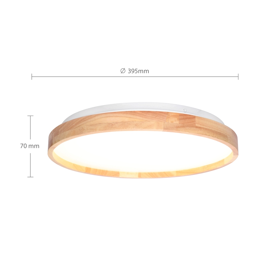 Brilagi - Himmennettävä LED-kattovalaisin ALSON LED/48W/230V 3000-6500K tammi halkaisija 39,5 cm + kauko-ohjaus