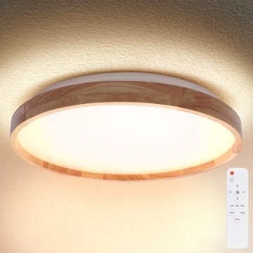 Brilagi - Himmennettävä LED-kattovalaisin ALSON LED/48W/230V 3000-6500K tammi halkaisija 39,5 cm + kauko-ohjaus