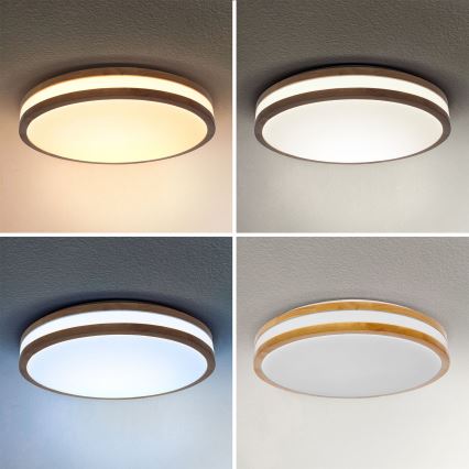 Brilagi - Himmennettävä LED-kattovalaisin MOLINA LED/48W/230V 3000-6500K tammi halkaisija 38 cm + kauko-ohjaus