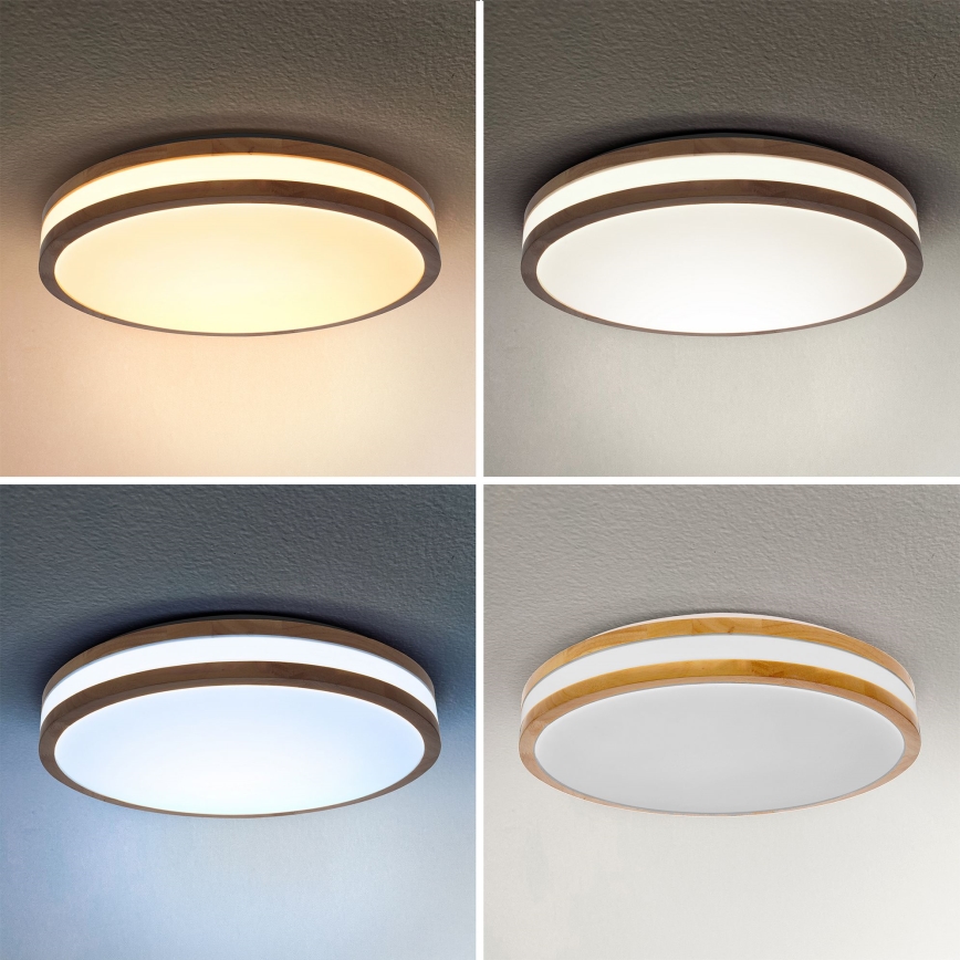 Brilagi - Himmennettävä LED-kattovalaisin MOLINA LED/48W/230V 3000-6500K tammi halkaisija 38 cm + kauko-ohjaus