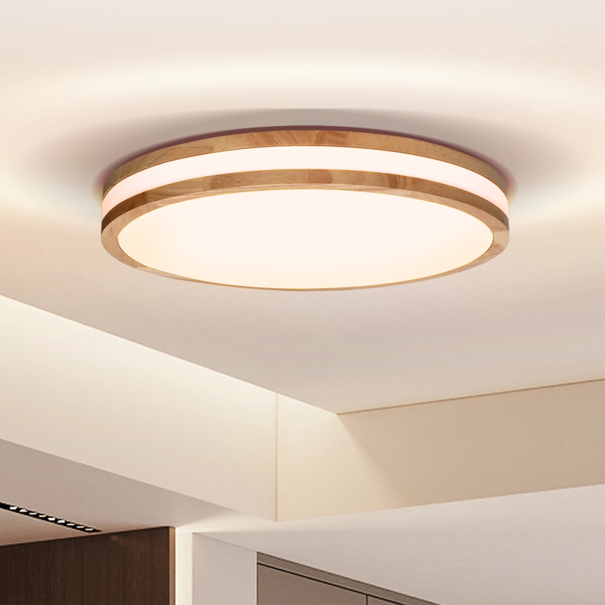 Brilagi - Himmennettävä LED-kattovalaisin MOLINA LED/48W/230V 3000-6500K tammi halkaisija 38 cm + kauko-ohjaus