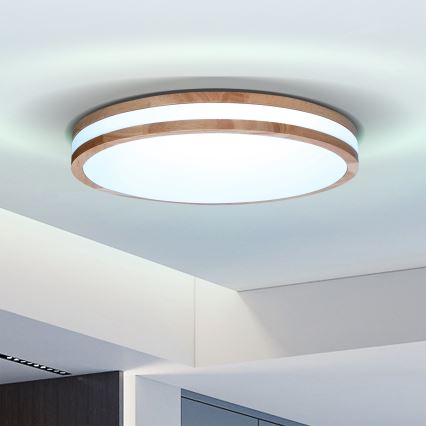 Brilagi - Himmennettävä LED-kattovalaisin MOLINA LED/48W/230V 3000-6500K tammi halkaisija 38 cm + kauko-ohjaus