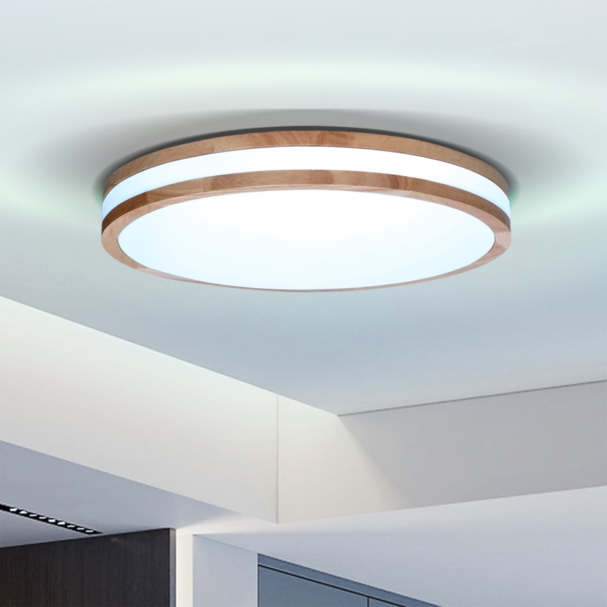 Brilagi - Himmennettävä LED-kattovalaisin MOLINA LED/48W/230V 3000-6500K tammi halkaisija 38 cm + kauko-ohjaus