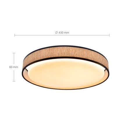 Brilagi - Himmennettävä LED-kattovalaisin PILAR LED/48W/230V 3000-6500K halkaisija 43 cm + kauko-ohjaus