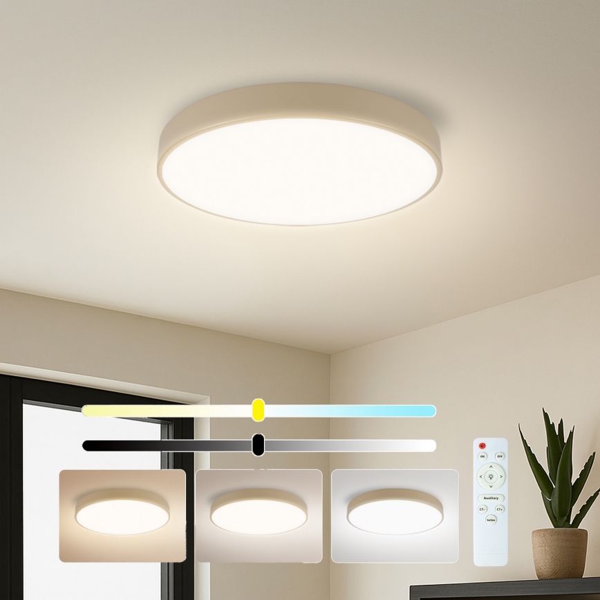 Brilagi - himmennettävä LED-kattovalaisin POOL LED/36W/230V 3000-6000K Ø 30 cm beige + kaukosäädin