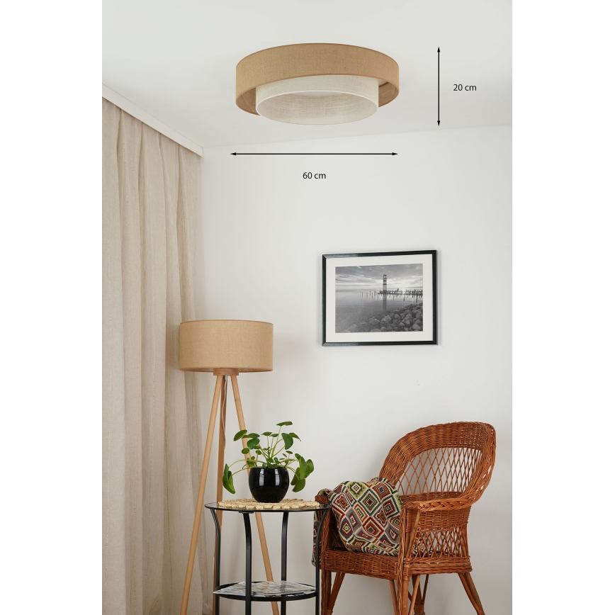 Brilagi - Himmennettävä LED-kattovalaisin SHINE LED/24W/230V halkaisija 60 cm 3000/4000/6500K beige/kerma + kauko-ohjaus