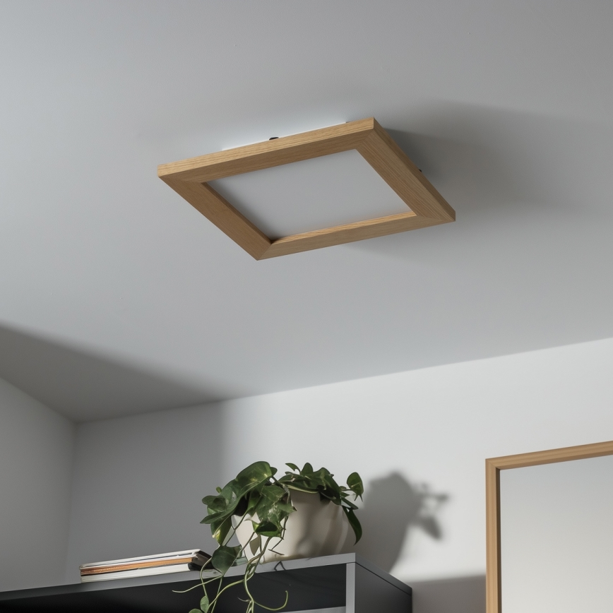 Brilagi - Himmennettävä LED-kattovalaisin SLIMFRAME WOOD LED/25W/230V 34x34 cm 3000-6000K ruskea + kauko-ohjaus