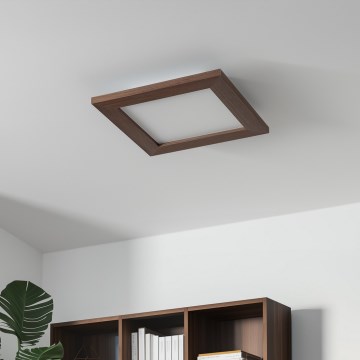 Brilagi - Himmennettävä LED-kattovalaisin SLIMFRAME WOOD LED/25W/230V 34x34 cm 3000-6000K tummanruskea + kauko-ohjaus