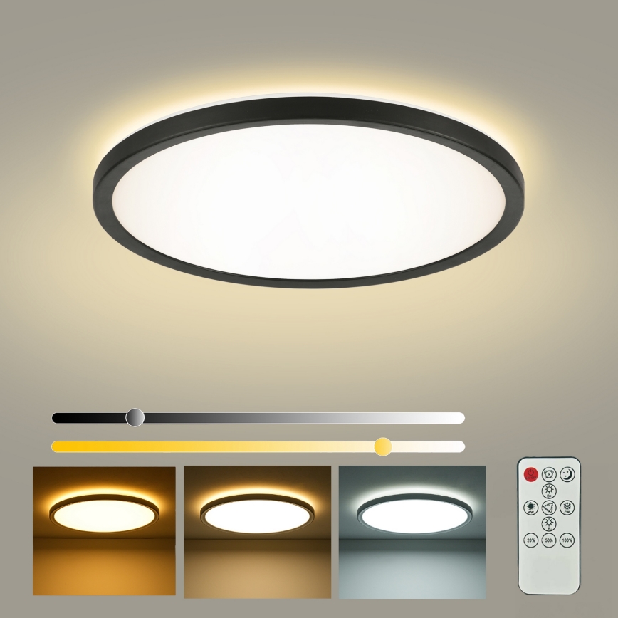 Brilagi - Himmennettävä LED-kattovalaisin ULTRA SLIM LED/24W/230V 2700-6500K halkaisija 42 cm musta + kaukosäädin