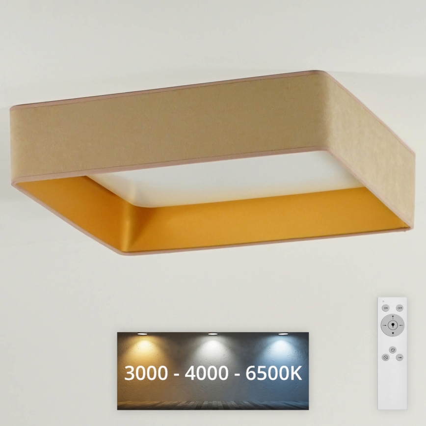 Brilagi - Himmennettävä LED-kattovalaisin VELVET SQUARE LED/24W/230V 3000/4000/6500K + kauko-ohjaus beige