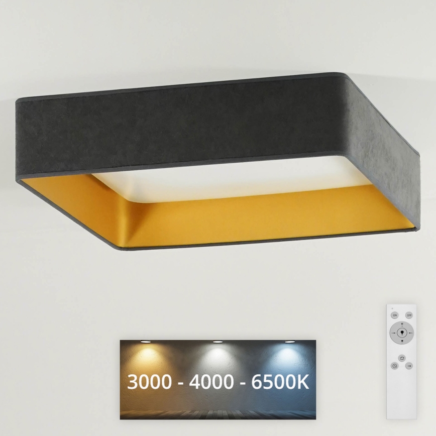 Brilagi - Himmennettävä LED-kattovalaisin VELVET SQUARE LED/24W/230V 3000/4000/6500K + kauko-ohjaus harmaa