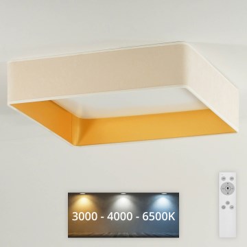Brilagi - Himmennettävä LED-kattovalaisin VELVET SQUARE LED/24W/230V 3000/4000/6500K + kauko-ohjaus kerma
