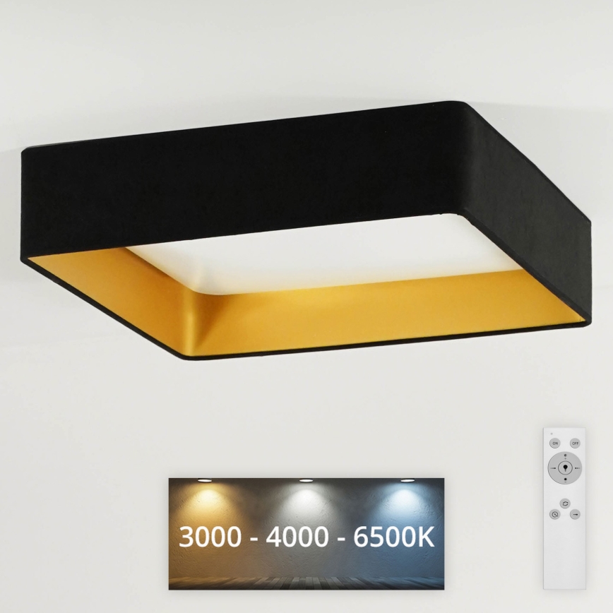 Brilagi - Himmennettävä LED-kattovalaisin VELVET SQUARE LED/24W/230V 3000/4000/6500K + kauko-ohjaus musta