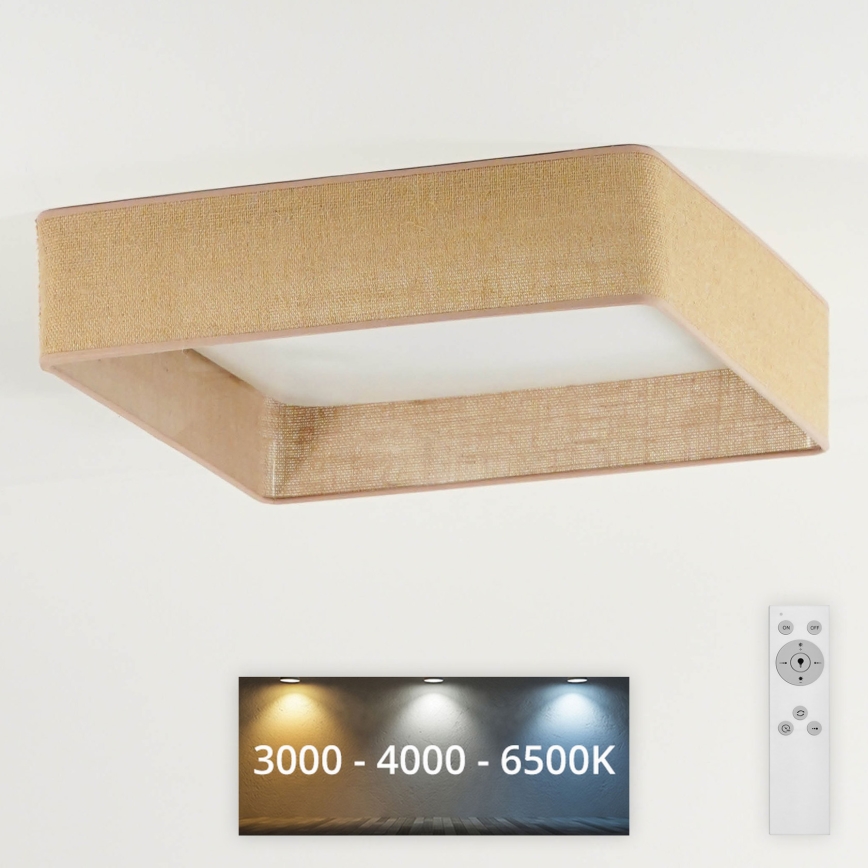 Brilagi - Himmennettävä LED-kattovalaisin VELVET SQUARE LED/24W/230V 3000/4000/6500K + kauko-ohjaus ruskea