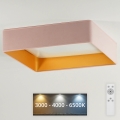 Brilagi - Himmennettävä LED-kattovalaisin VELVET SQUARE LED/24W/230V 3000/4000/6500K + kauko-ohjaus vaaleanpunainen