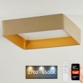 Brilagi - Himmennettävä LED-kattovalaisin VELVET SQUARE SMART LED/36W/230V 2700-6500K Wi-Fi Tuya + kauko-ohjaus beige