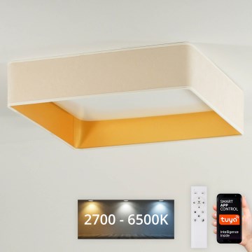 Brilagi - Himmennettävä LED-kattovalaisin VELVET SQUARE SMART LED/36W/230V 2700-6500K Wi-Fi Tuya + kauko-ohjaus kerma