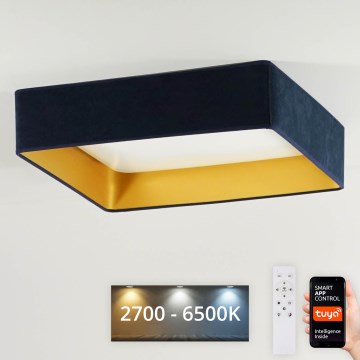 Brilagi - Himmennettävä LED-kattovalaisin VELVET SQUARE SMART LED/36W/230V 2700-6500K Wi-Fi Tuya + kauko-ohjaus tummansininen