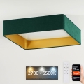 Brilagi - Himmennettävä LED-kattovalaisin VELVET SQUARE SMART LED/36W/230V 2700-6500K Wi-Fi Tuya + kauko-ohjaus vihreä