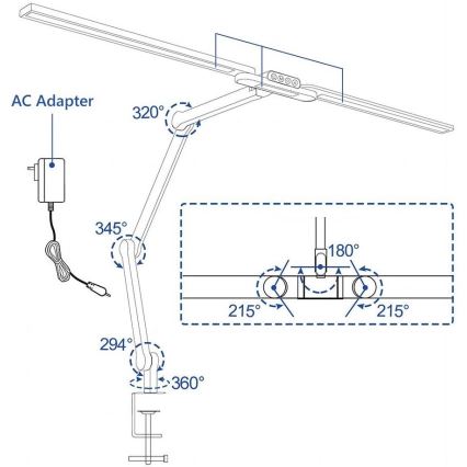 Brilagi - LED Himmennettävä kosketus joustava pöytävalaisin VARIO LED/24W/230V 3000-6500K CRI 92 valkoinen