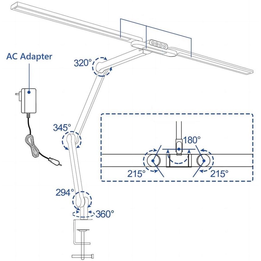 Brilagi - LED Himmennettävä kosketus joustava pöytävalaisin VARIO LED/24W/230V 3000-6500K CRI 92 valkoinen