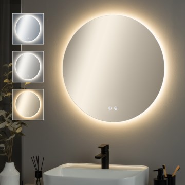 Brilagi - himmennettävä LED-kylpyhuonepeili lämmityksellä ja taustavalolla DEMI PRO LED/20W/230V halkaisija 60 cm 3000/4000/6500K IP44 CRI 90