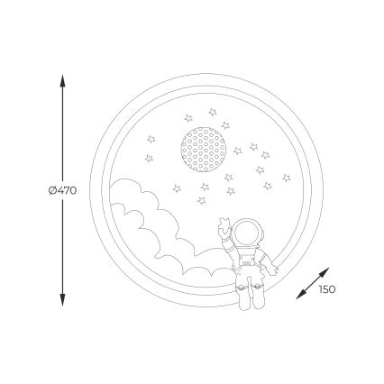 Brilagi - LED-himmennettävä lasten kattovalaisin LED/42W/230V 3000/5700K astronautti