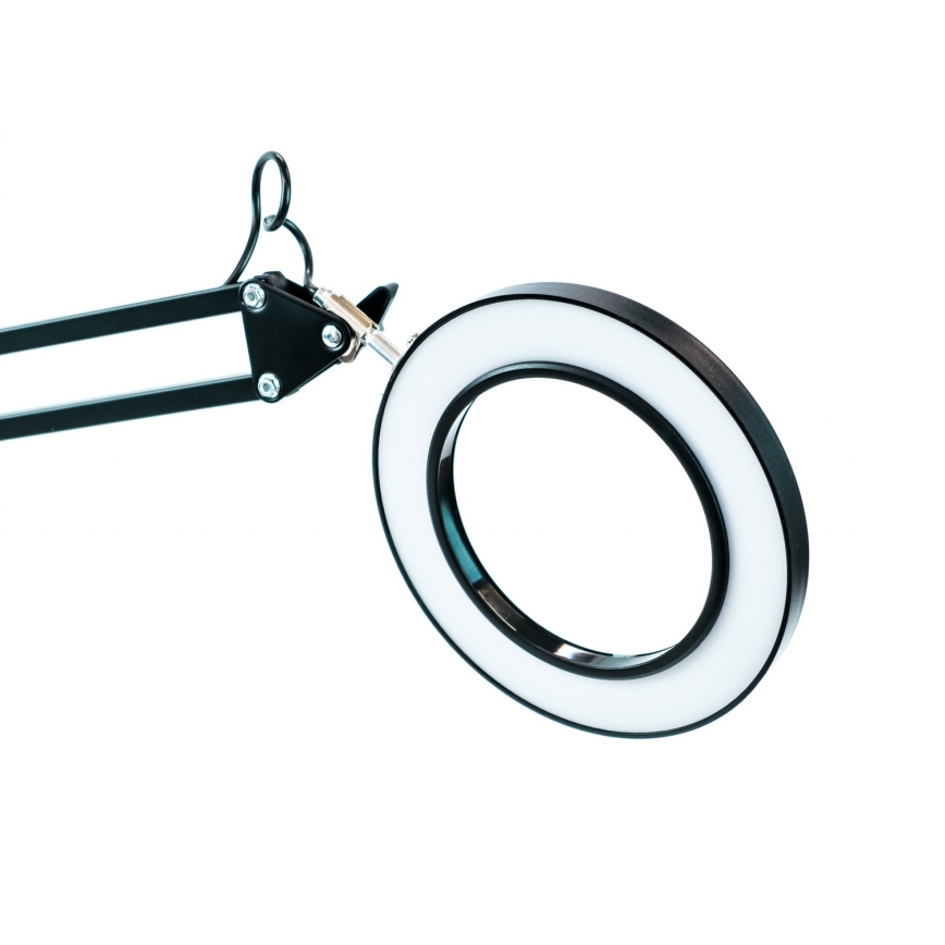 Brilagi - Himmennettävä LED-pöytävalaisin suurennuslasilla LENS LED/12W/5V 3000/4200/6000K musta