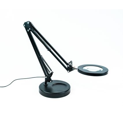 Brilagi - Himmennettävä LED-pöytävalaisin suurennuslasilla LENS LED/12W/5V 3000/4200/6000K musta