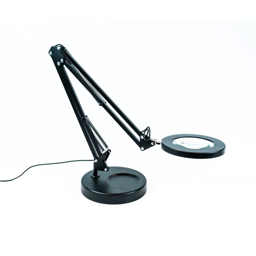 Brilagi - Himmennettävä LED-pöytävalaisin suurennuslasilla LENS LED/12W/5V 3000/4200/6000K musta