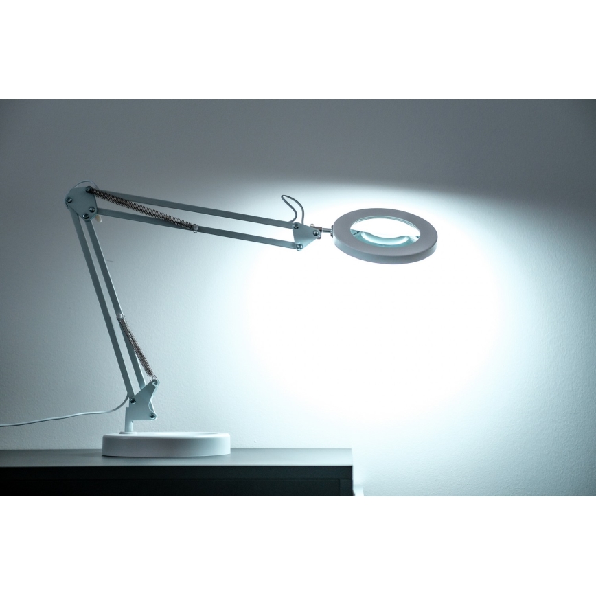 Brilagi - Himmennettävä LED-pöytävalaisin suurennuslasilla LENS LED/12W/5V 3000/4200/6000K valkoinen