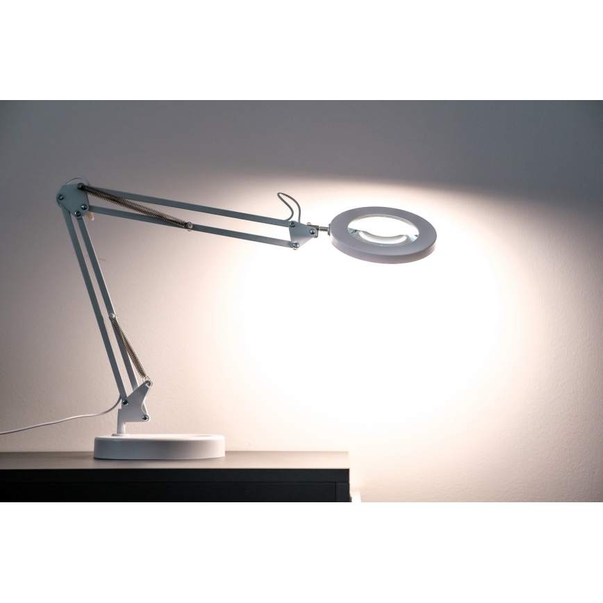 Brilagi - Himmennettävä LED-pöytävalaisin suurennuslasilla LENS LED/12W/5V 3000/4200/6000K valkoinen