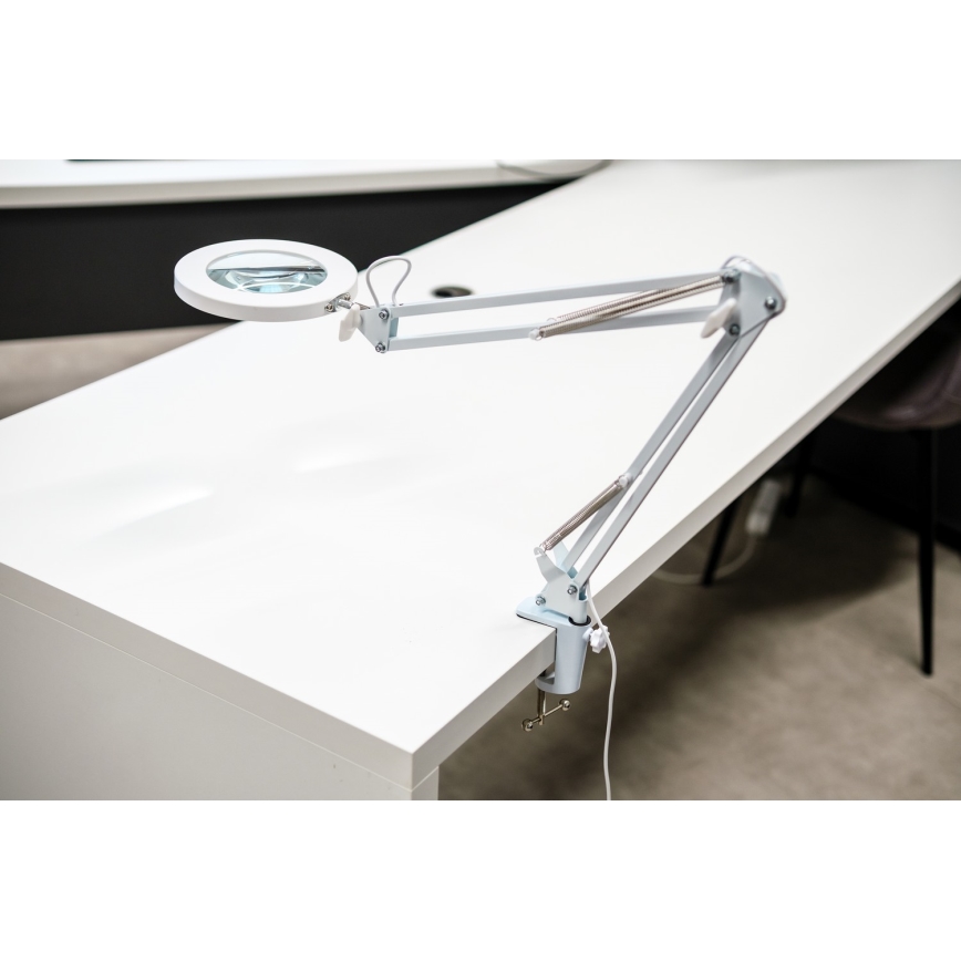 Brilagi - Himmennettävä LED-pöytävalaisin suurennuslasilla LENS LED/12W/5V 3000/4200/6000K valkoinen