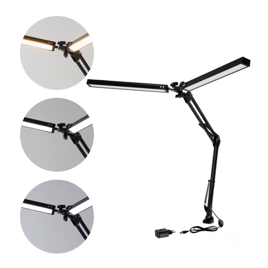 Brilagi - Himmennettävä LED-pöytävalaisin VARIO 2xLED/14W/230V 3000-6000K musta
