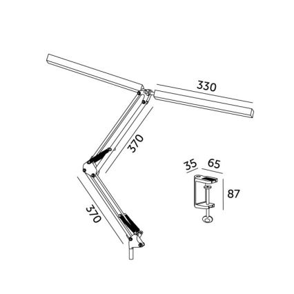 Brilagi - LED Himmennettävä joustava pöytävalaisin VARIO 2xLED/14W/230V 3000-6000K valkoinen